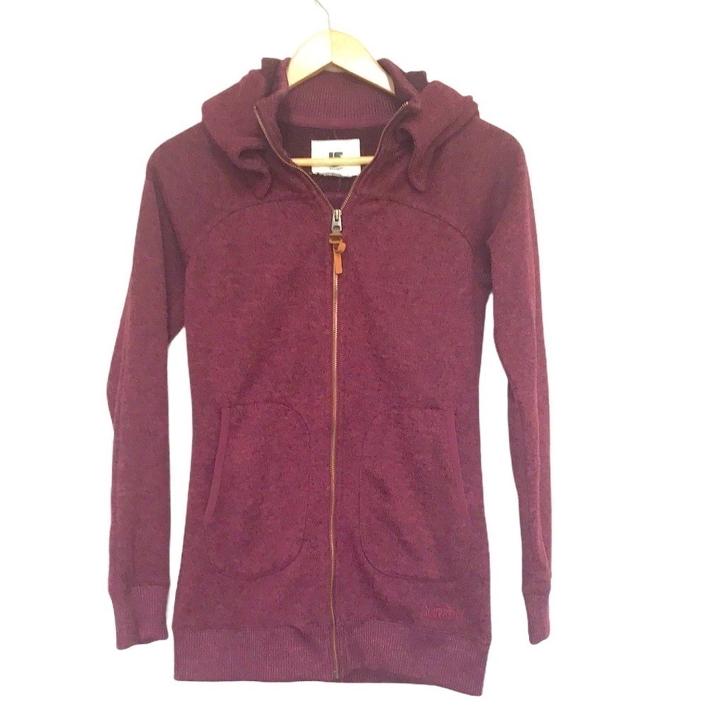 BURTON burgundy full zip hoodie XS